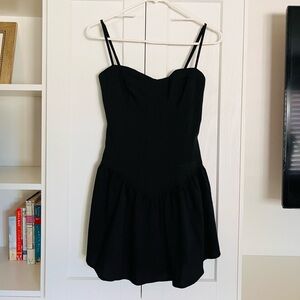 Black Spaghetti Strap Bustier Top